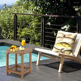 Table de jardin, meubles de camp, extrémité latérale circulaire, utilisée pour terrasse, arrière-cour, extérieur, facile à entretenir, repas sauvage