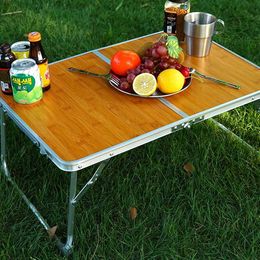 Camp Furniture Hooru Camping Vouwtafel Lichtgewicht Draagbare aluminium tafel met handtas Outdoor Travel Picnic Picnic Fishing Garden Y240423