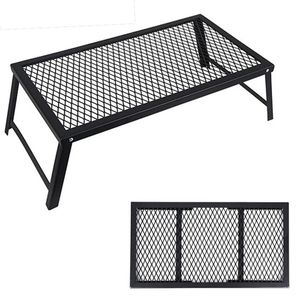 Kampmeubilair HooRu Opvouwbare barbecuenettafel Draagbare ijzeren BBQ-grill Anti-verbranding Buitentafels voor kamperen Picknick Backy Mini-bureau 231018