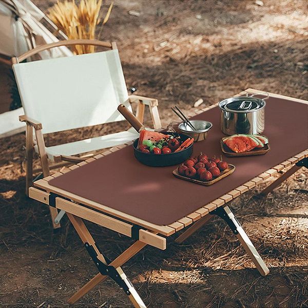 Meubles de camp coréen Camping en plein air pliant en cuir PU tapis de Table isolation pique-nique Extra Large tissu