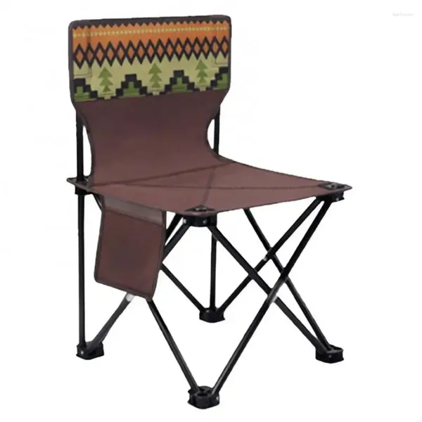Camp Meubles Léger confortable Chaise pliante portable tabouret extérieur pour le camping Voyage de pêche avec des activités de poche latérales