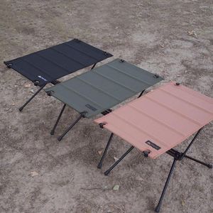 Muebles de campamento Ligero Barbacoa al aire libre Picnic Mesa de senderismo Aleación de aluminio Portátil Plegable Cena Escritorio Suministros de camping Negro