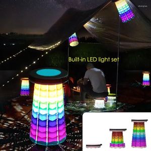 Camp Furniture Lomazoo Outdoor Led Light intrekbare ontlasting Stoel draagbare stoel vissen camping opvouwbare handige glans