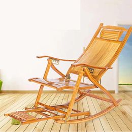 Mobilier de camping chaise longue décontracté dossier pliable bambou rotin artisanat pause déjeuner été Cool Swing Stable simplicité