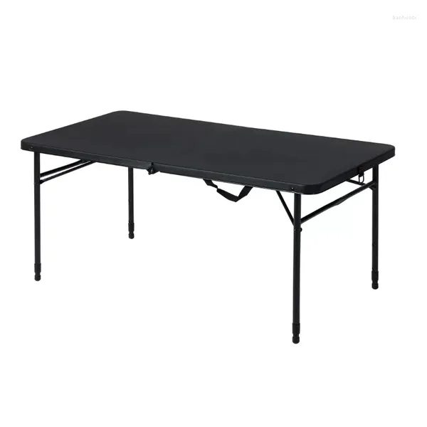 Camp Furniture Mainstays Mesa ajustable plegable por la mitad de 4 pies, color negro intenso
