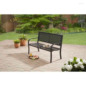 Banc d'extérieur en acier durable Mainstays de Camp Furniture - Chaise de jardin noire