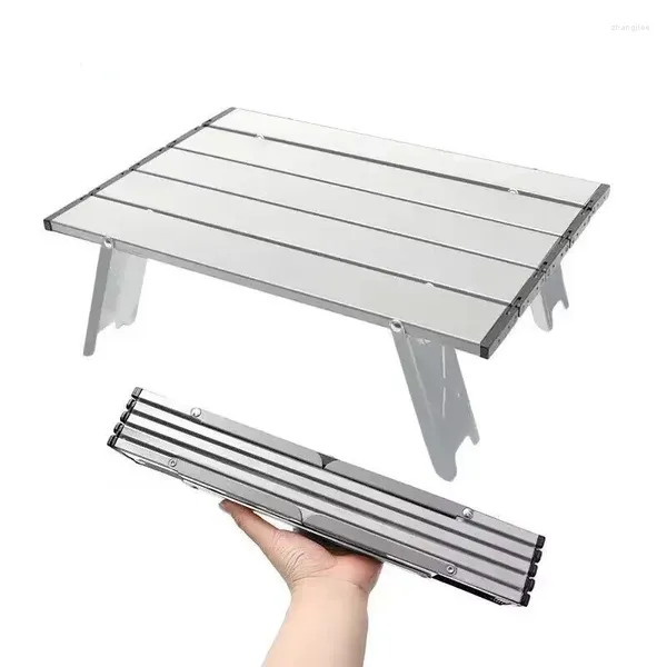 Mini Table de Camping ultralégère et Portable en alliage d'aluminium, mobilier d'extérieur pliable et enroulable pour sac à dos, pique-nique barbecue