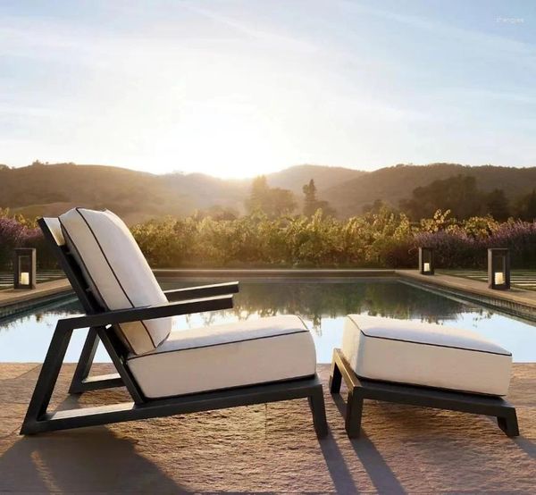 Mobilier de camp moderne Jardin Jardin ensemble de canapé en aluminium Patio piscine sectionnel en métal