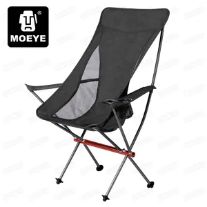 Meubles de camp moeye chaise pliante ultra-légère portable arrière haut dossier de camping extérieur randonnée en aluminium durable