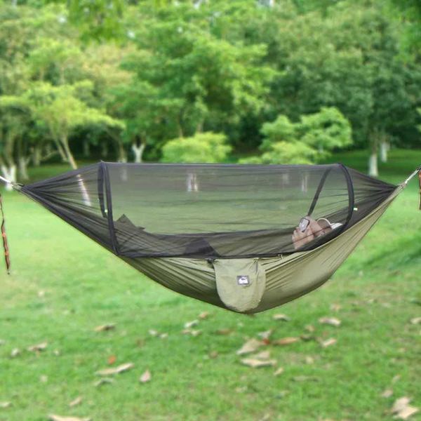 Meubles de camp Mosquito Hamac Hamac Tente rapide Tente de parachute Tissu anti-mosquito Camping Tree Tente extérieure Swing Y240423