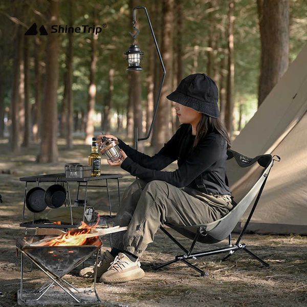 Muebles de campamento Montaña Diversión Camping al aire libre Silla plegable ligera portátil Tienda de campaña Silla de luna de aluminio Silla de ocio HKD230909