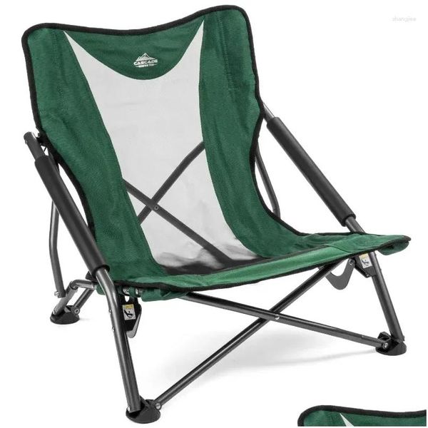Camp Furniture Mountain Tech Compact Low Profile Placeding Outdoor Pliant Wituh Case - Green Drop Delivery Sports Outdoors Camping H Otvtu