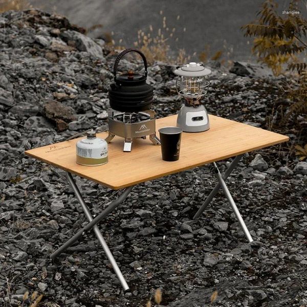 Mounthiker – Table pliante en bambou, mobilier de Camping en plein air, Portable, rangement rapide, bureau, salle à manger, pique-nique, barbecue
