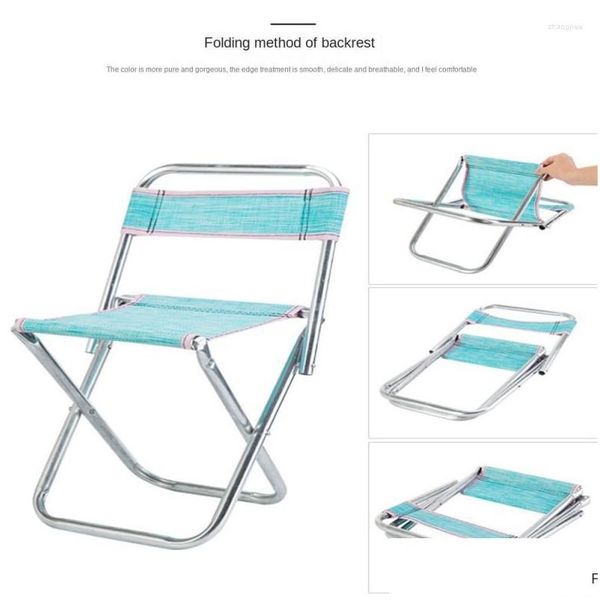 Camp Furniture MTI-Fonction Chaise pliante 2023 Dossier stable Cam Outil Pêche Métal Voyage Drop Livraison Sports de plein air Camping Hik Dhtwb