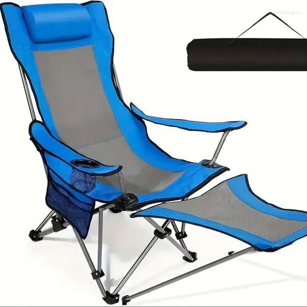 Meuble de camps chaise pliante portable à usage multimédia pour une utilisation en plein air avec dossier de pêche de pêche à la plage appropriée sieste et voiture