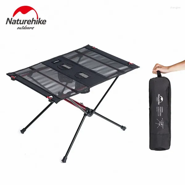 Muebles de campamento NatureHike Table de campamento Ultralight Nylon Desgaste resistente a la pesca de pesca al aire libre portátiles resistentes al aire libre con 2 bolsas de taza de agua