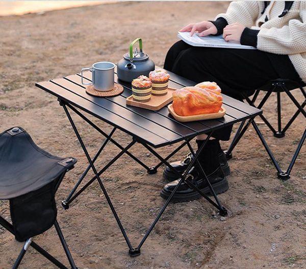 Muebles de campamento a la venta Mesa portátil de aleación de aluminio plegable al aire libre plegable Camping senderismo escritorio viaje