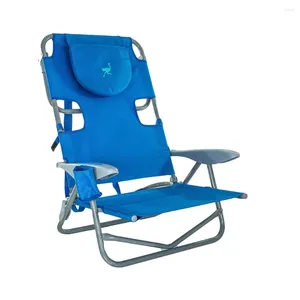 Camp Furniture - Chaise de plage inclinable à 5 positions en forme d'autruche sur le dos - Bleu