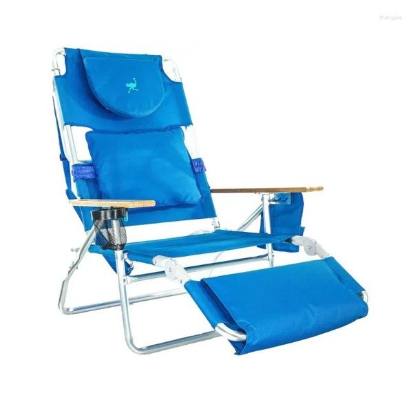 Camp Furniture Chaise de plage inclinable en aluminium autruche - Bleu inclinable pliant livraison directe Sports de plein air Camping randonnée et Otbr7