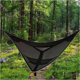 Camp Furniture Outdoor Aerial Hammock MTI-personne triangle portable caméra fournit des jardins tentes hamacs équipement