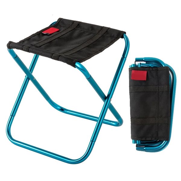 Meubles de camping extérieur en alliage d'aluminium Portable pliant pique-nique Camping tabouret MIni stockage chaise de pêche meubles ultra-légers 230621