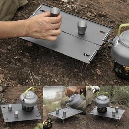 Meubles de camping Table de plaque en aluminium extérieure Camping Pratique Pliant Alliage Barbecue Épissage Thé Mini N6b4