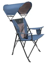 Camp Meubles en plein air Backpacking Camping Beach Chaise avec Sunshade Adjustable Portable Cright Lounge Lichen Bleu