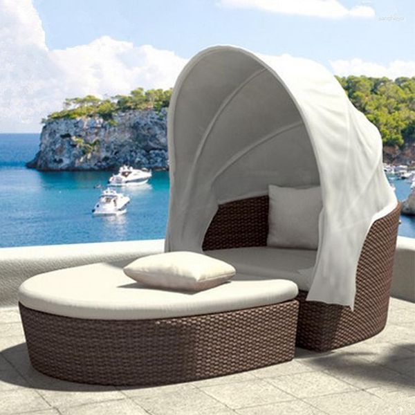 Mobilier de camping extérieur balcon lit canapé en rotin chaise auvent combinaison salon soleil Tengyi