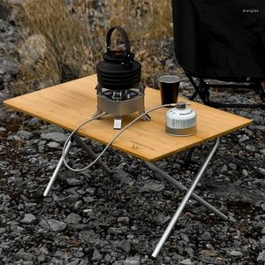 Meubles de Camp, Table pliante d'extérieur en bambou, multifonctionnelle, Portable et facile à ranger, salle à manger