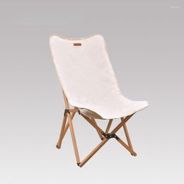 Meubles de camping chaise de plage extérieure hêtre papillon Camping paresseux dos pliant loisirs toile bois massif