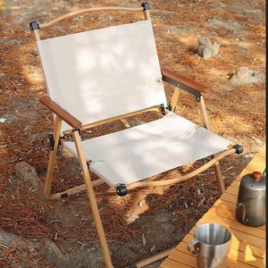 Mobilier de Camping chaise pliante de plage en plein air Portable Camping en acier au carbone Grain de bois équipement de voyage Comite