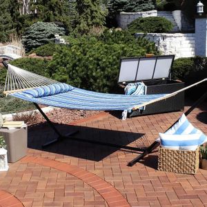 Camp Furniture Outdoor Bedding Fabric Hangock - Twee personen met expanderhengel - Zware 450 pond capaciteit - Catalina Beach Y240423