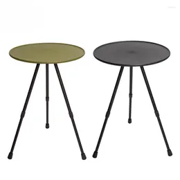 Kampmeubilair Outdoor Camping Aluminium Opvouwbare Kleine Tafel Ronde Kan worden opgetild Zwart Dineren Moto Thee