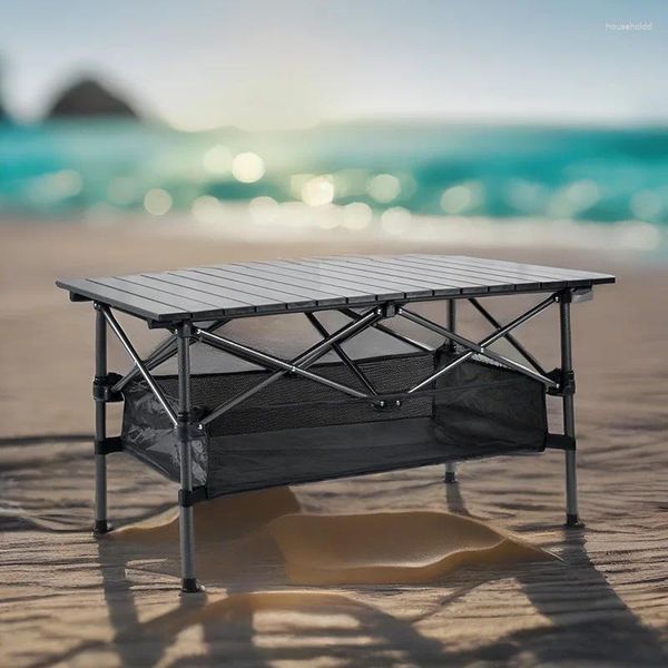 Mobilier de camping Camping en plein air Table pliante en alliage léger en aluminium Randonnée dans la nature Équipement de barbecue portable multifonctionnel