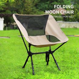 Mobilier de Camping en plein air pêche chaise pliante dossier Portable lune pour randonnée plage pique-nique tabouret outils