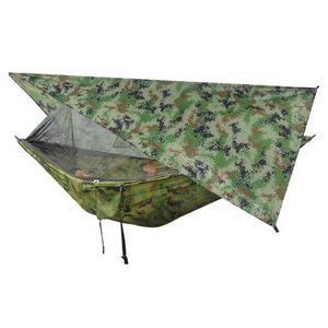 Mobilier de camping Hamac de camping en plein air Lit suspendu Parachute Tissu Moustiquaire Couchage-Balançoire 1-2 personnes Camouflage PatternCamp