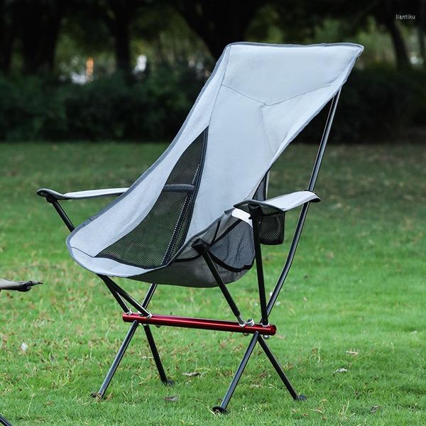 Muebles de campamento, silla de pesca plegable para exteriores, asiento de respaldo de tela Oxford portátil, sillas de Picnic de aluminio para acampar, sillas ultraligeras para barbacoa en la playa