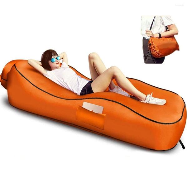 Muebles de campamento al aire libre plegable sofá inflable salón sofá cama para dormir portátil aire viaje playa silla perezosa