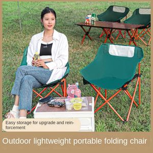 Mobilier de camp chaise pliante extérieure lune Portable Camping pêche facile à ranger pince en coton