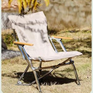 Camp Meubles en plein air Chaise pliante portable Ultra Light Aluminium ALLIAG 600D OXFORD TAST PIOCING Camping Beach Garden