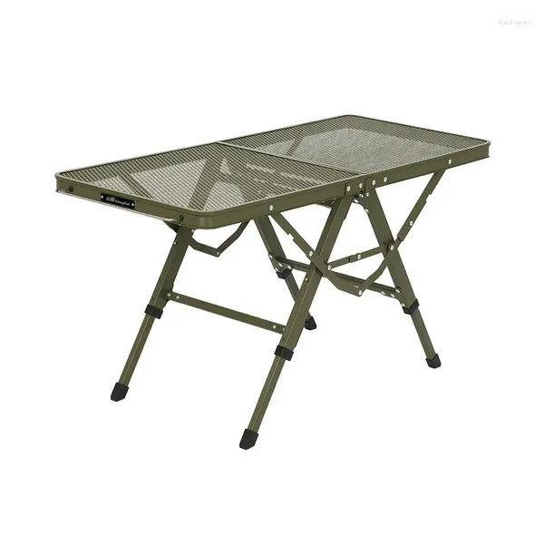 Table pliante en treillis métallique, mobilier d'extérieur, support de levage réglable, Portable, en forme de X, en alliage d'aluminium, salle à manger