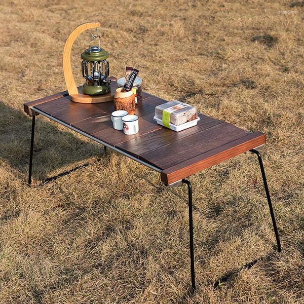 Mobilier de camping en plein air IGT Table d'équipement de camping Tnr combinaison tactique multifonctionnelle portable pliante en bois massif