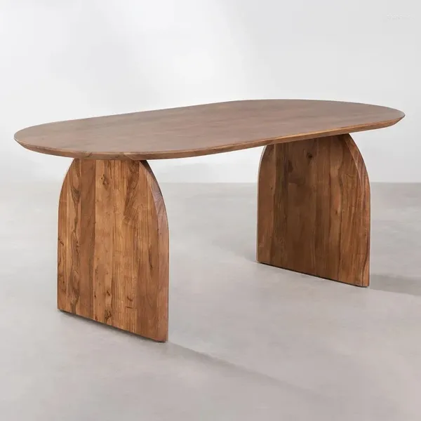 Muebles de campamento Mesa de comedor ovalada para exterior Calidad de madera de teca - Shadira