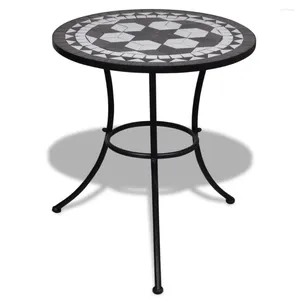 Camp Furniture Outdoor Patio Bistro Table Garden Deck Outside Porch Balcon décor noir et blanc 23,6 