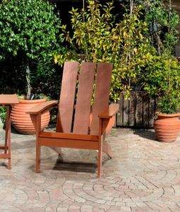 Muebles de campamento Patio al aire libre Jardín Silla Adirondack de madera Marrón