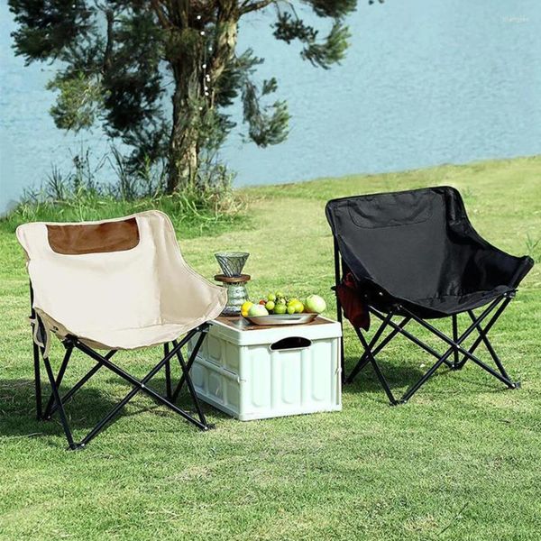Mobilier de Camping extérieur Portable chaise de Camping pliante lumière lune idéale pour les pique-niques de jardin pêche à la plage