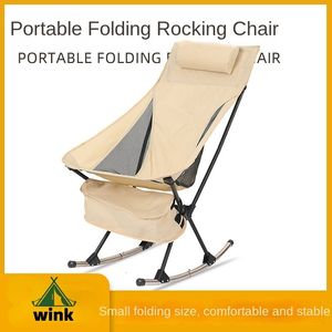 Mobilier de camp extérieur portable pliant lune chaise parc camping pêche chaise berçante tuyau d'acier surélevé fauteuil de massage chaise de camping 230919