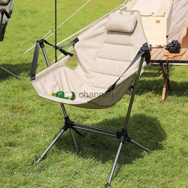 Mobilier de camp en plein air Portable chaise à bascule pliante chaise longue plage chaises de pêche adulte en alliage d'aluminium loisirs Camping chaise de pique-nique YQ240315