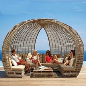 Camp Furniture Outdoor Rattan Bed El Resort Spring Pool Round Sofa High-End Leisure Big Big