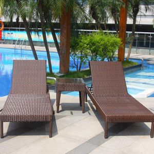 Mobilier de camp inclinable extérieur salon chaise de plage Villa piscine rotin tissé lit El balcon banc